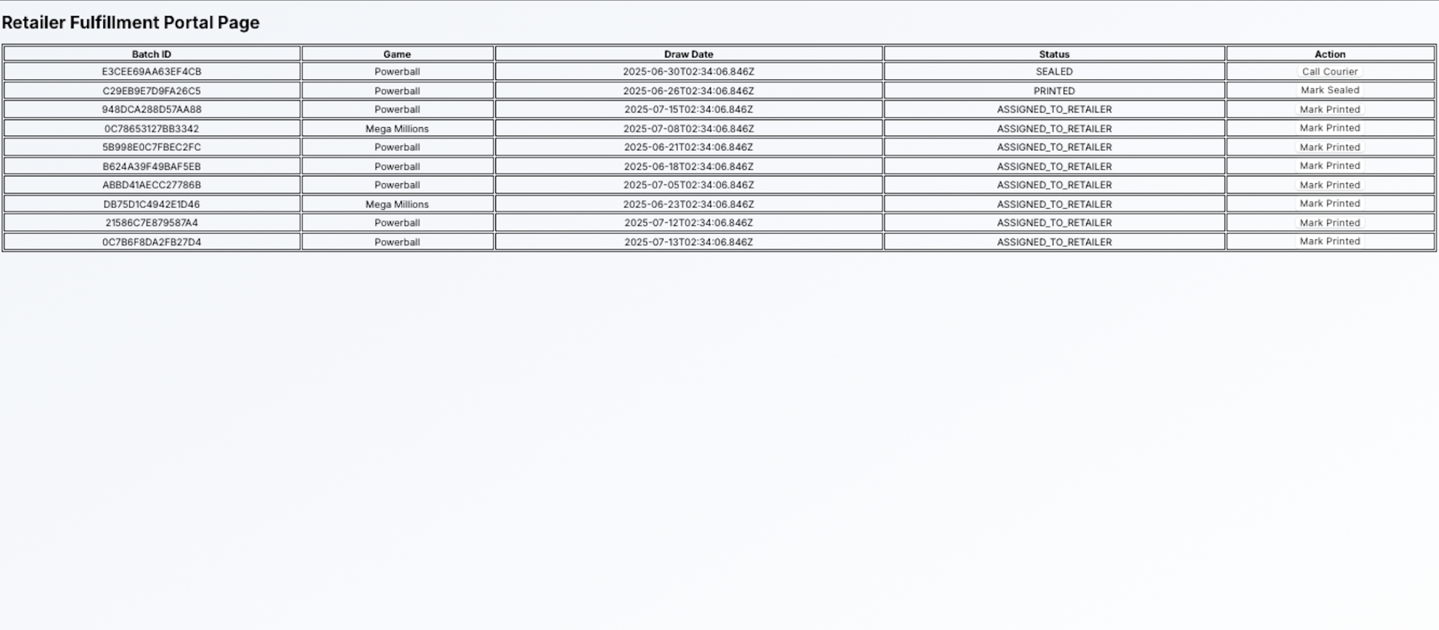 Retail Fulfillment Portal